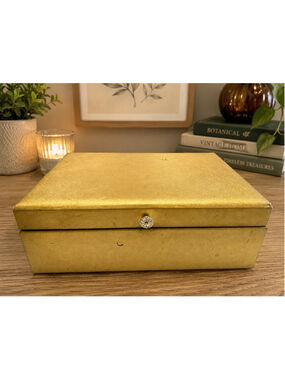 Vintage Lady Buxton Gold Jewelry Box Made in Canada MCM Tiered Organizer